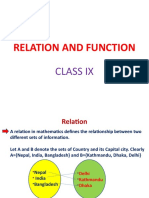 Relation and Function: Class Ix