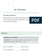 Functions, Limits, Derivatives