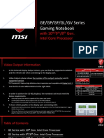 GE/GP/GF/GL/GV Series Gaming Notebook: With 10 9 /8 Gen. Intel Core Processor