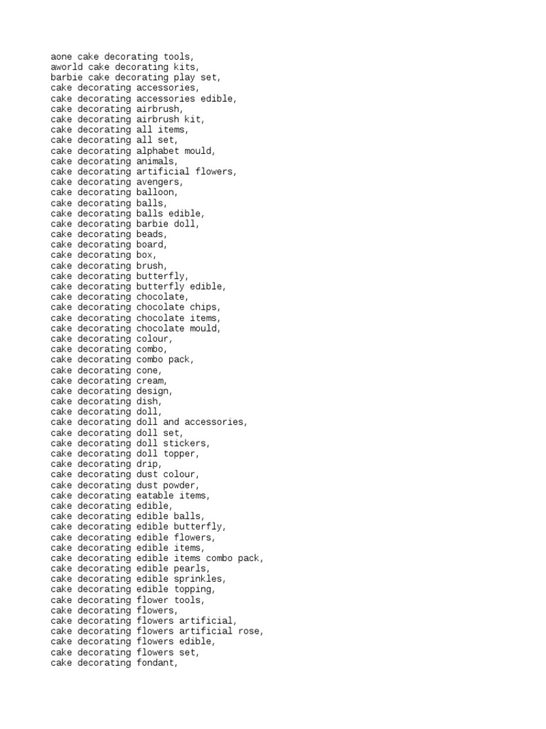 Keyword PDF Cakes Cuisine