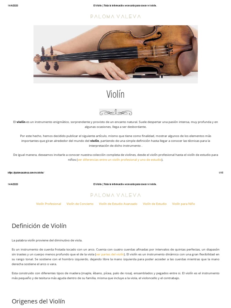 El Violín Toda La Información Necesaria para Concer El Violín PDF