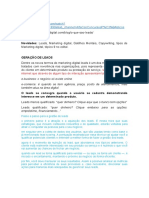 Marketing digital: geração e gestão de leads