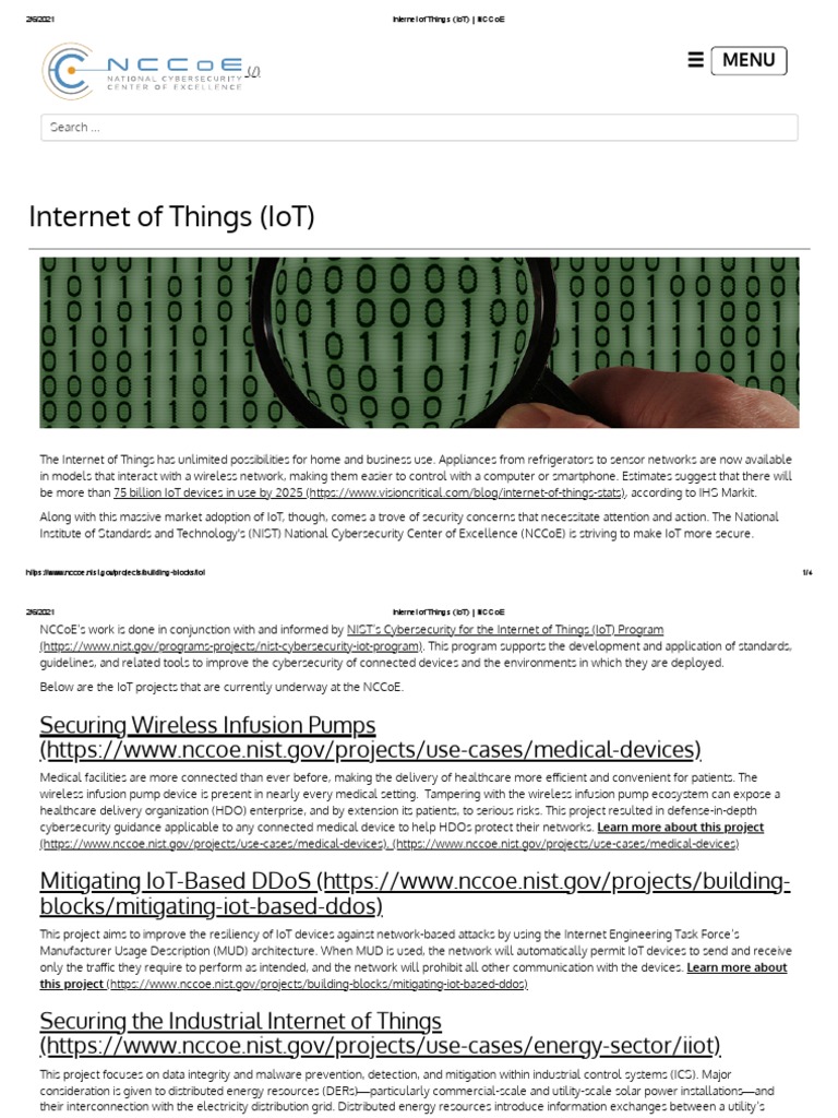 Internet of Things (IoT) - NCCoE | PDF | Internet Of Things | Security
