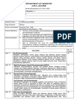 MSc Analytical Chemistry Syllabus