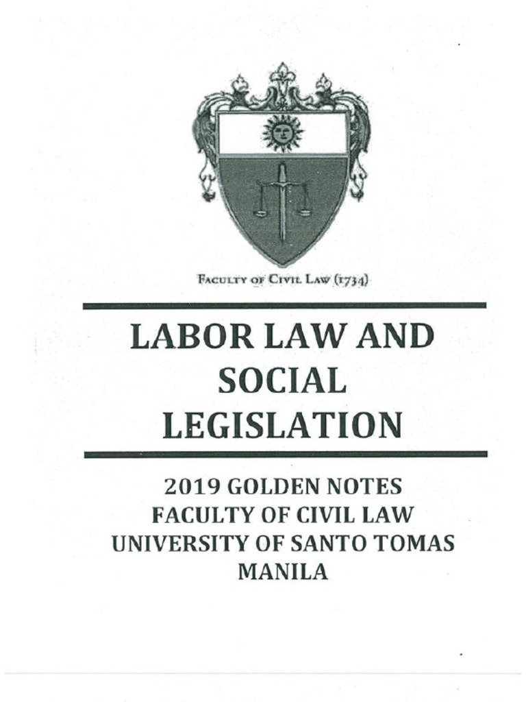 Golden Notes 2019 Labor Law and Social Legislationpdf PDF Free PDF
