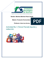 Actividad No.1 (Tercer Parcial) Apunte y Redacción - MTZ MTZ PAOLA LIZBEH