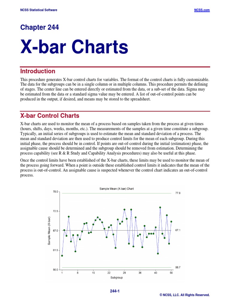 X-Bar Charts: NCSS Statistical Software  PDF  Standard Deviation 