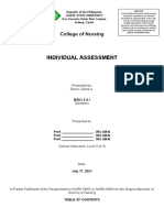 Individual Nursing Assessment Report