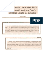 Artículo 4 Determinación La Edad RB SR en Rocas Del Macizo de Garzón Cordillera Oriental de Colombia