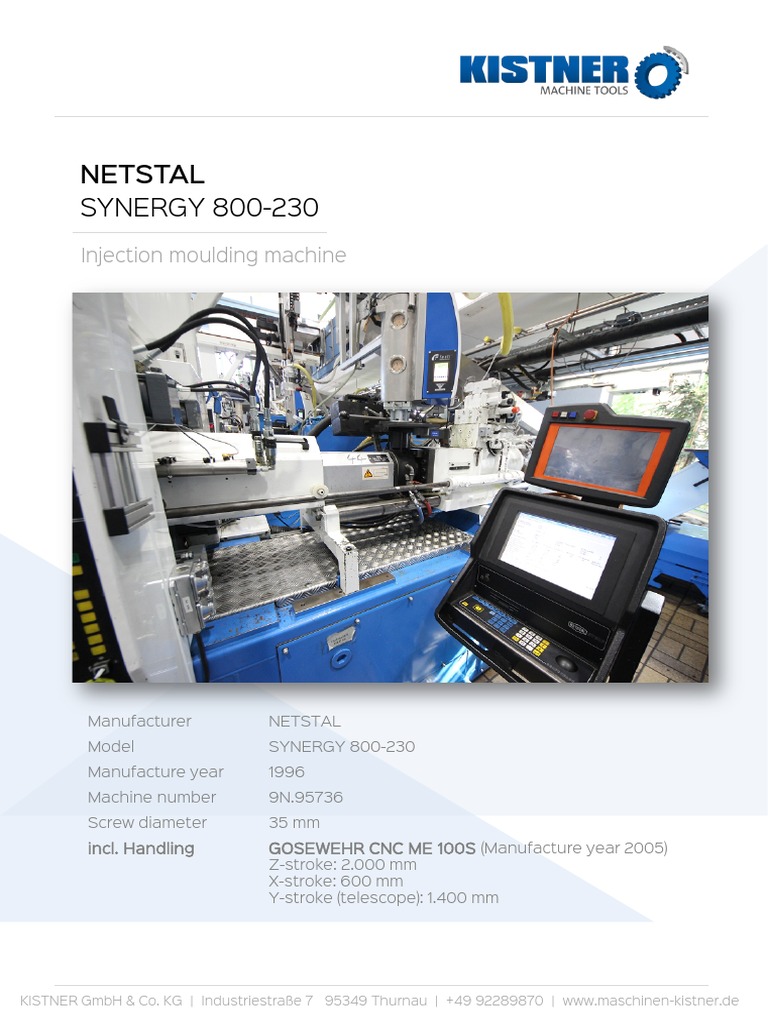 Netstal Synergy 800-230 Technical Specs | PDF | Manufactured Goods ...