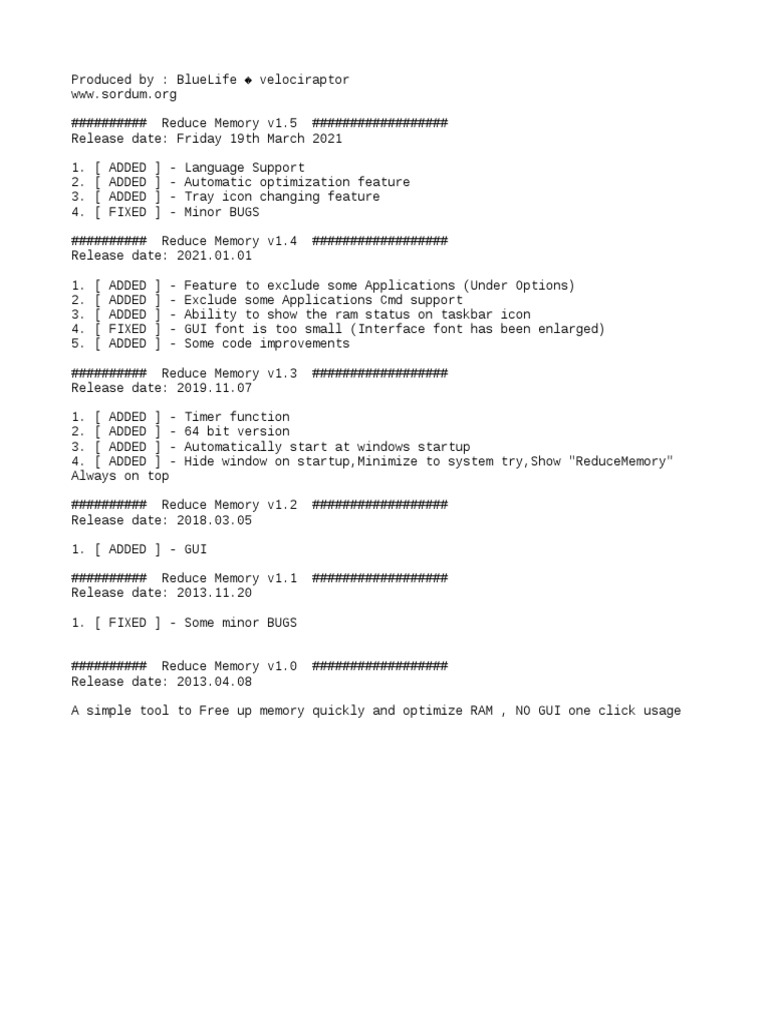 Version History | PDF