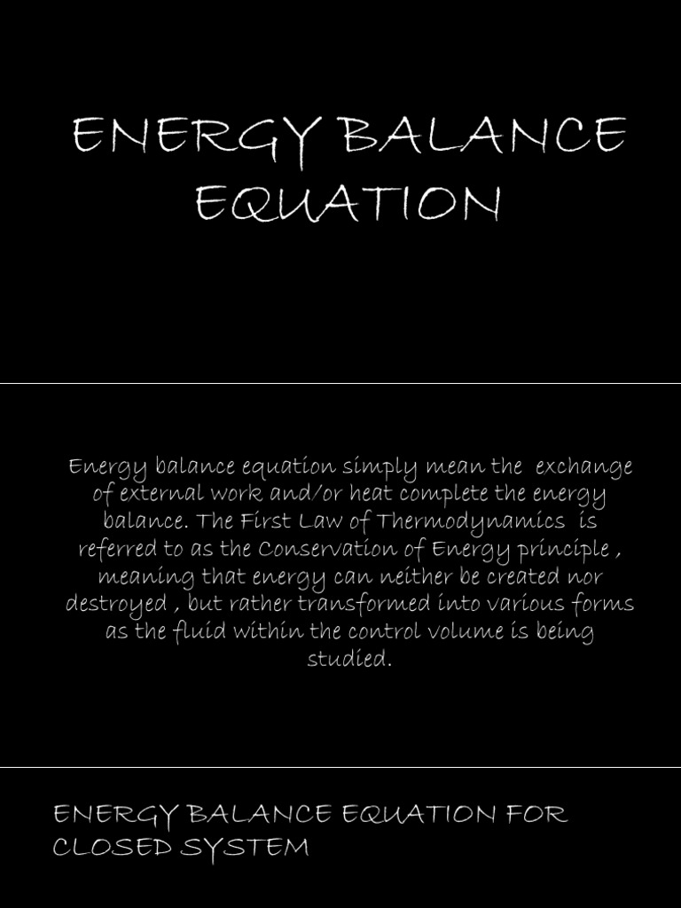 Energy Balance Equation PDF Heat Fluid Dynamics