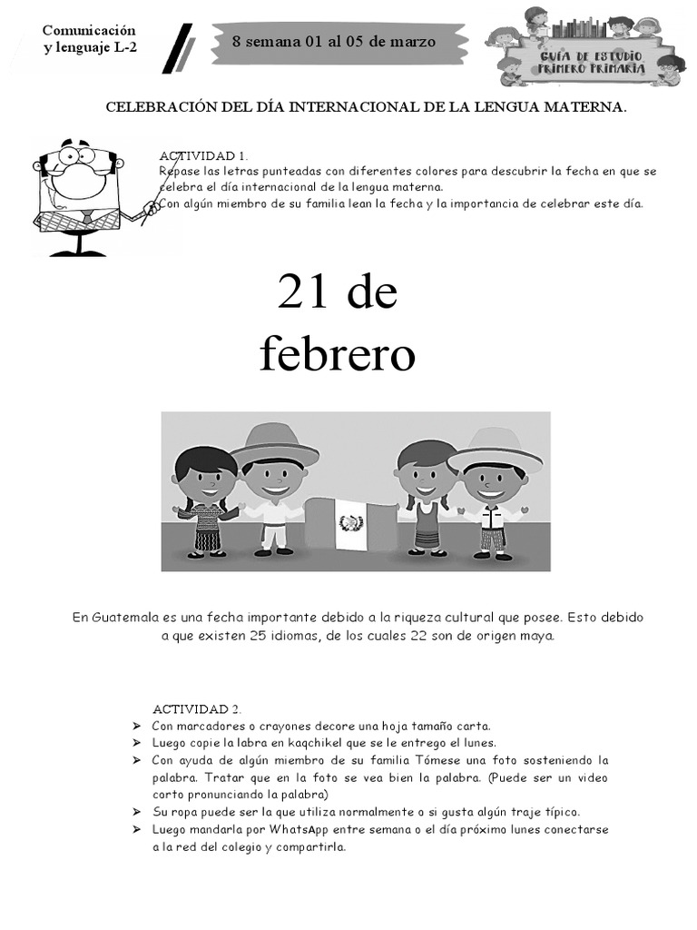 Actividades para el Día de la Lengua Materna | PDF | Artes del Lenguaje ...
