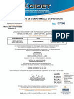 Certificado 07066 GRAPA PRENSORA TRES PERNOS