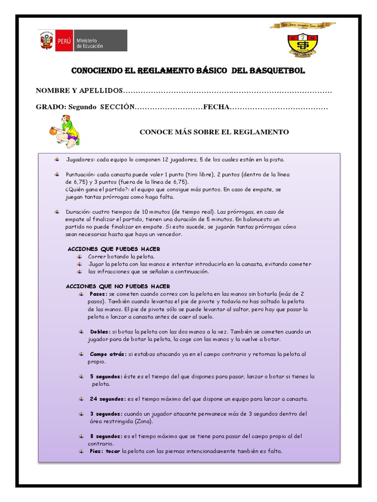 Sesion Reglamento Del Basquetbol | PDF | Deportes atléticos | Reglas y ...