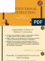 Chapter XI - Constitutional Construction