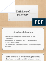 The Meaning and Branches of Philosophy