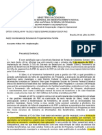 Ofício Circular #18, de 28 de Julho de 2021 - SEDS-SENARC-DeBEN-CGCOP-MC (Implantação Do Sibec V2)