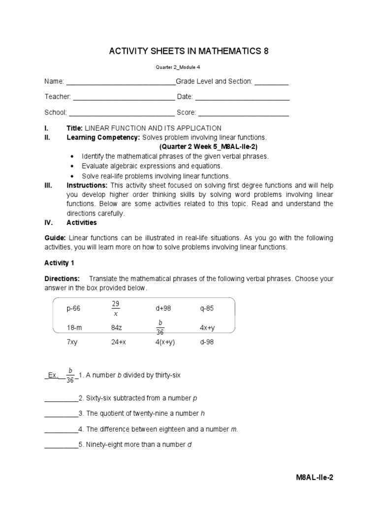Linear Functions and Their Applications | PDF | Function (Mathematics ...