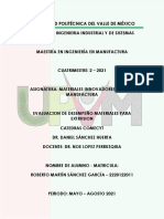 Evaluacion de Desempeño Materiales para Extrusion