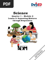 Science6 - q1 - Mod2les2 - Separating Mixtures Through Evaporation