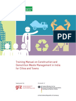 Training Manual On Construction and Demolition Waste Management in India For Cities and Towns