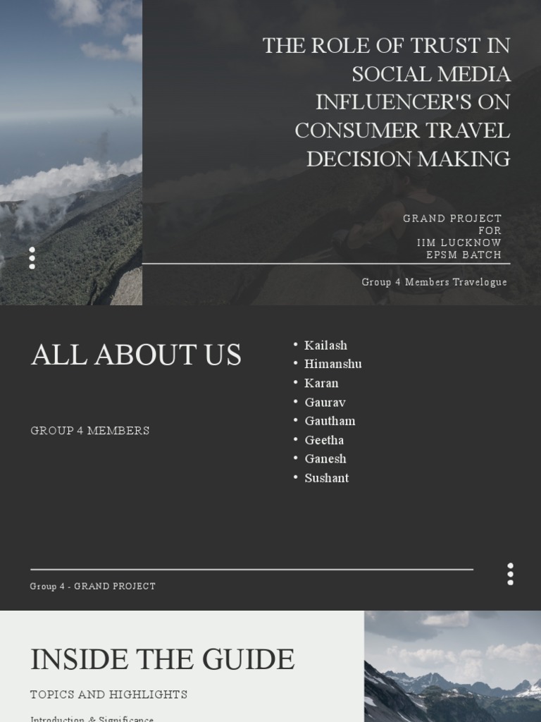 Trust in Influencers for Travel Choices | PDF | Statistics | Social Media