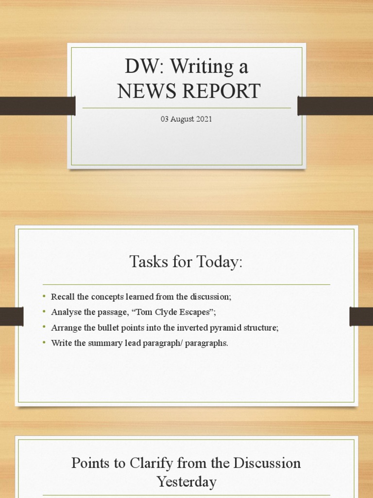 News Report Writing PDF
