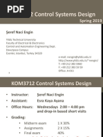 KOM3712 Control Systems Design: Welcome To Spring 2019