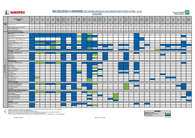 HSE Training Matrix PDF