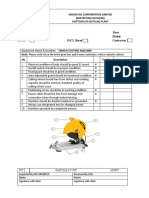 IOCL Bench Cutting Machine Checklist