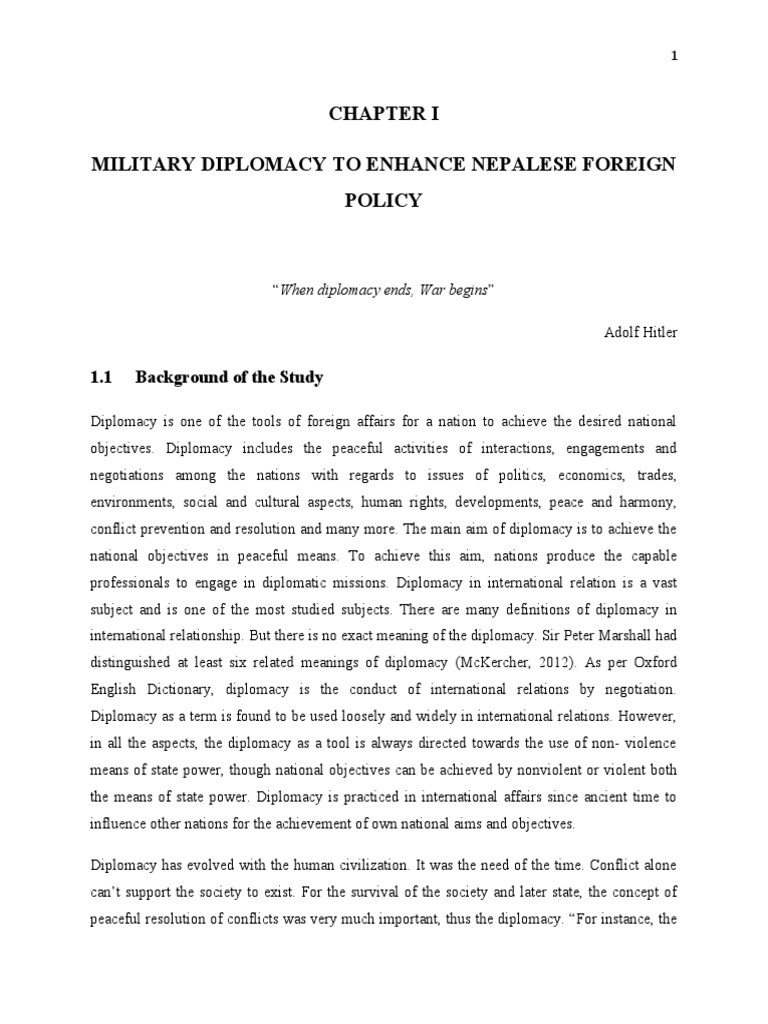 Military Diplomacy in Nepal's Foreign Policy | PDF | Diplomacy ...