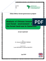 Analysis of Chinese Investments in Non Forest Environment Affecting The Forest Land Use in Cameroon