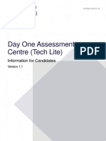 Day One Assessment Centre (Tech Lite) : Information For Candidates