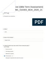 BDA-MCQ-Test-1 (Mid Term Assessment) (ME1DS - SEM1 - 510303 - BDA - 2020 - 21 - PPJ) (Preview) Microsoft Forms