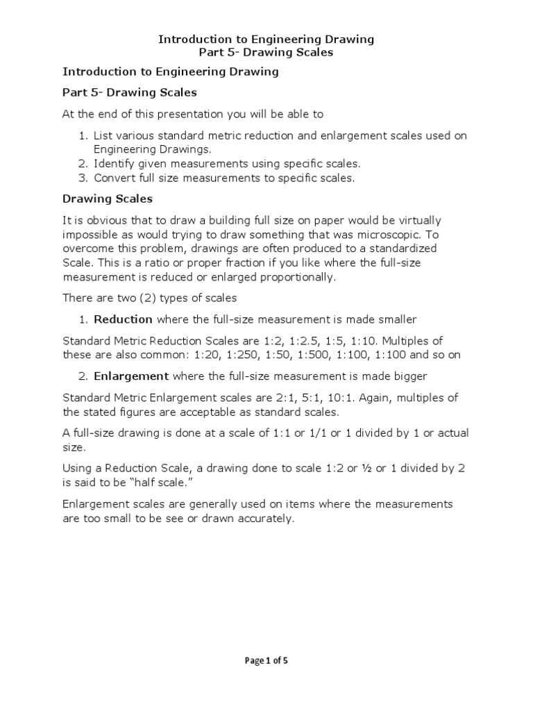 Understanding Engineering Drawing Scales | PDF | Measurement | Metrology