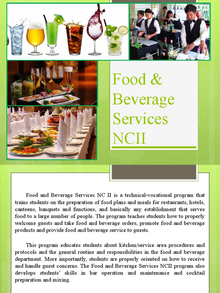 Food and Beverage Services NC II (1st Week) | PDF | Tableware | Waiting  Staff