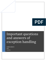 Important Questions and Answers of Exception Handling: Punith Kumar R Java 10/28/20