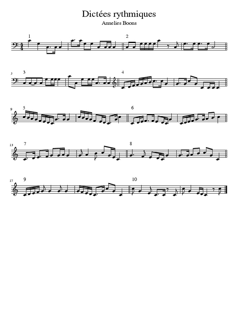 Rythmic Dictation Exercises | PDF