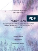 Action Plan: "Needs Assessment in The Lack of Plants In. Upper Bicutan With Respect To Continuous Rise of Temperature."