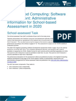 VCE Applied Computing: Software Development: Administrative Information For School-Based Assessment in 2020
