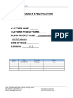 Product Specification: Customer Name: Customer Product Name: Dusun Product Name: Date of Issue: Revision