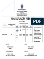 Individual Work Week Plan: Department of Education