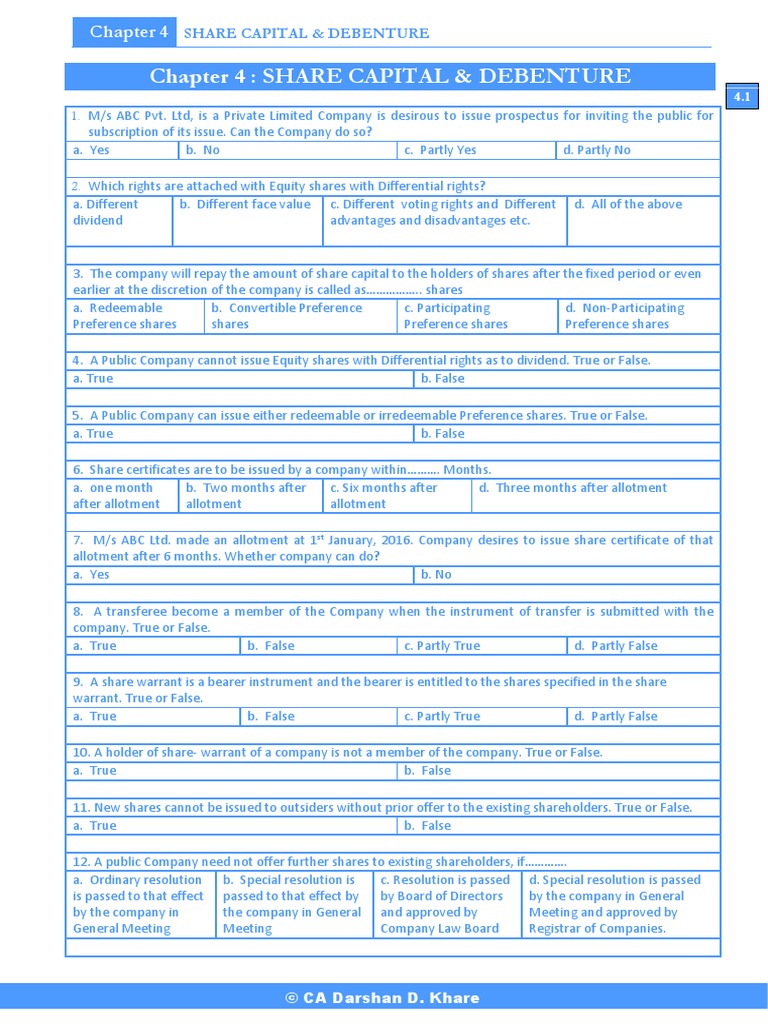Share Capital Debenture | PDF | Preferred Stock | Dividend