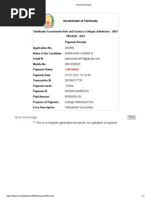Payment Receipt