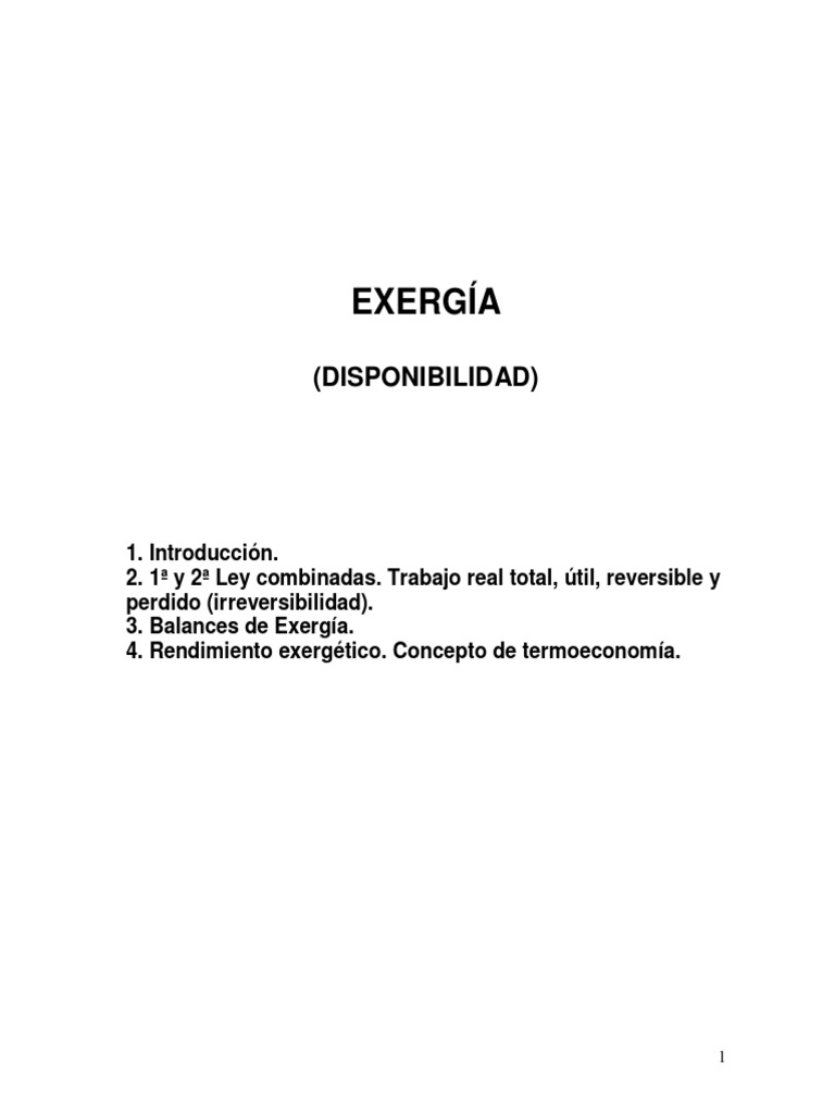 Exergía | PDF | Ejercicio | Física Aplicada e Interdisciplinaria