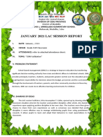 January 2021 Lac Session Report: Division of Cebu Province Rosalino L. Arreglado Elementary School