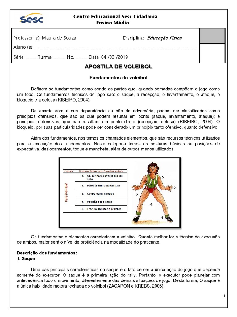 PDF) As interações motrizes do saque e da recepção e suas influências no  voleibol: uma compreensão praxiológica