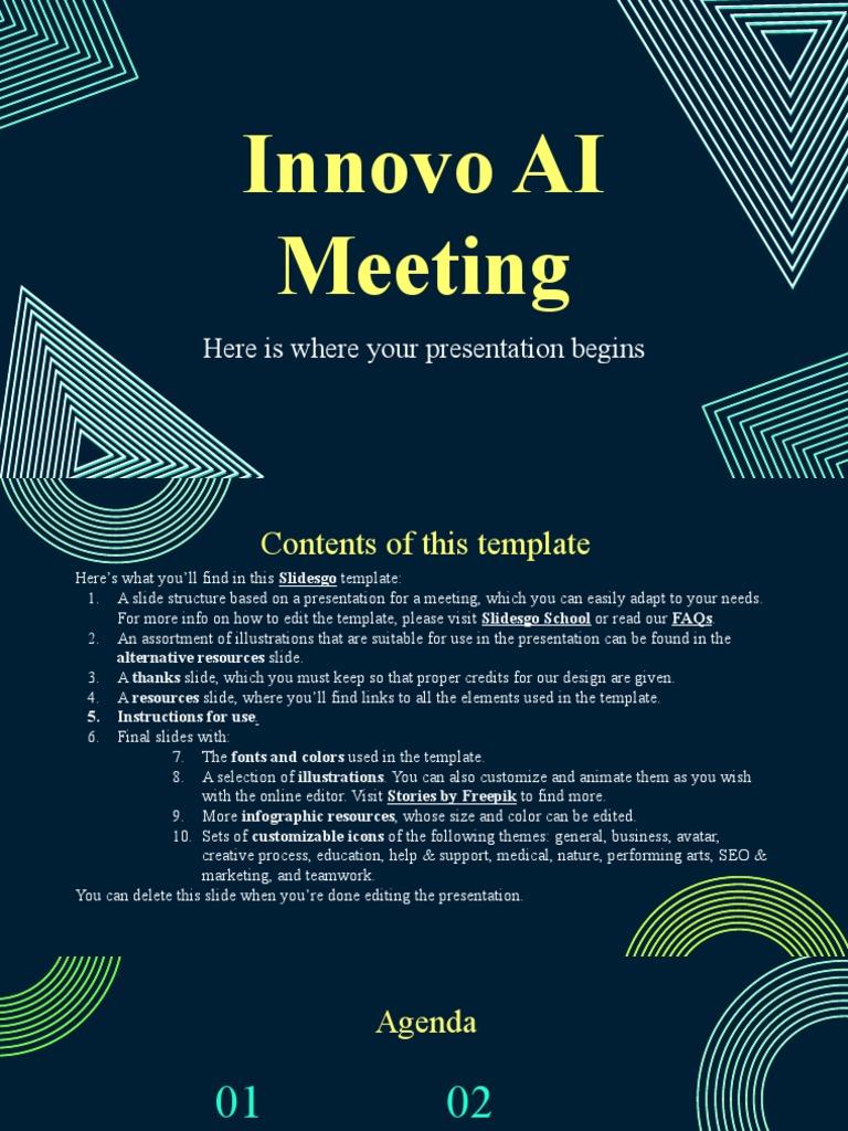 Innovo AI Meeting Presentation Template | PDF | Planets | Saturn