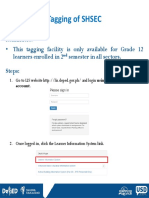 Tagging of SHSEC Tutorial Guide